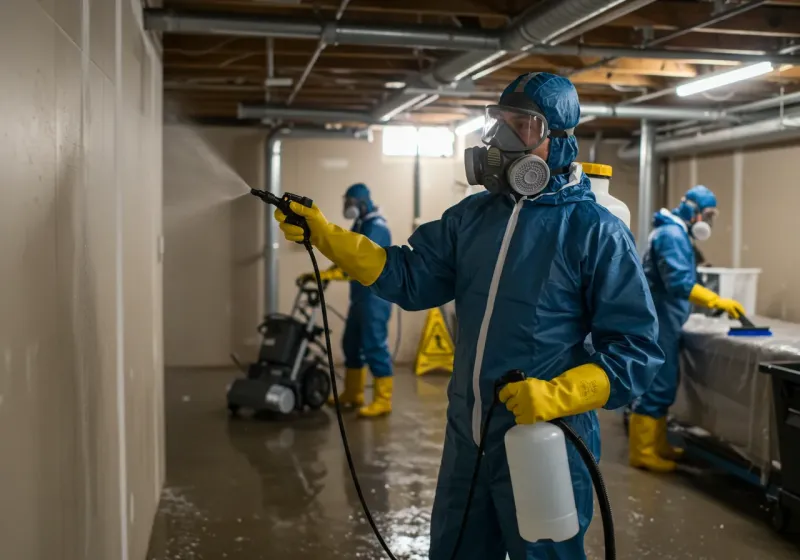 Basement Sanitization and Antimicrobial Treatment process in South Charleston, OH